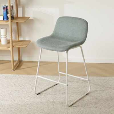 Barkruk Nino-Mats wit 75 cm - Gestoffeerde lage zitting