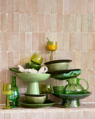 HKliving wijnglas the Emeralds hoog (set van 4)