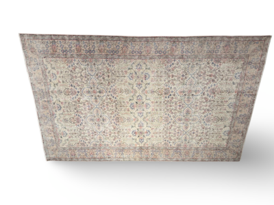 Vloerkleed vintage crème met bloemen