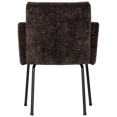 Mount eetkamerstoel met armleuning 3d chenille middenbruin