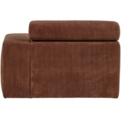 Novi chaise longue element arm rechts boucle karamelbruin