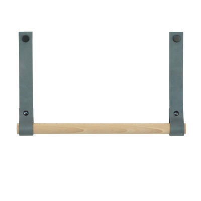 Leren keukenrolhouder (roldrager: rondhout)