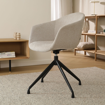 Draaibare eetkamerstoel Nola-Otis - zwart onderstel