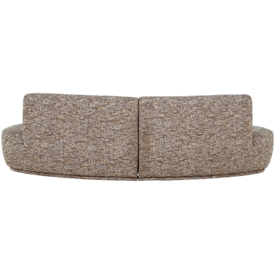 Batavier half ronde bank 4-zits velvet lichtbruin melange
