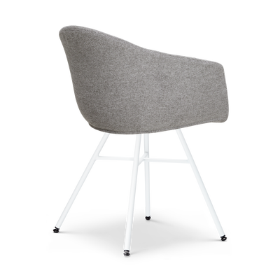 Eetkamerstoel Noa-Otis wit onderstel met armleuningen