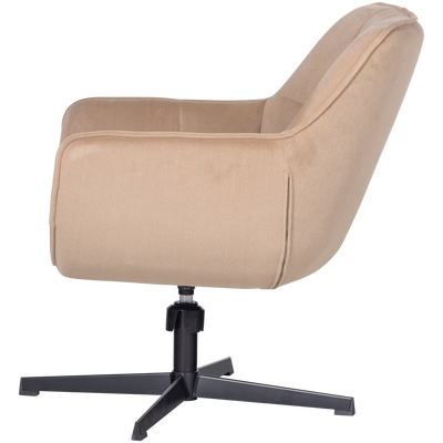 Wibo draaifauteuil mat velvet bruinrood [fsc]
