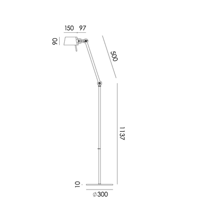 Tonone vloerlamp Bolt 1 arm Long