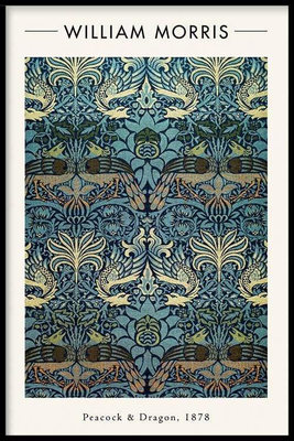Walljar poster ingelijst - William Morris - Peacock and Dragon
