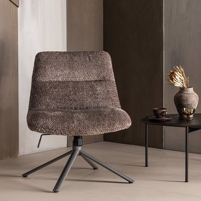 Soren verstelbare draaifauteuil wollig grijs