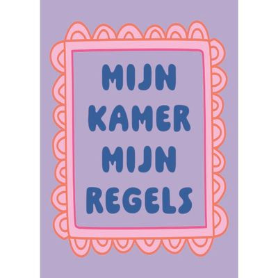 Tweezijdige poster A4 - Mijn kamer, mijn regels/rommel