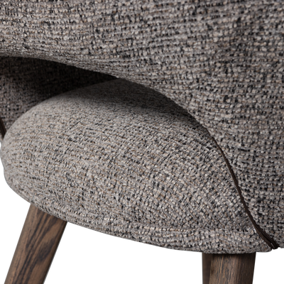 Murat eetkamerstoel taupe met houten poot naturel