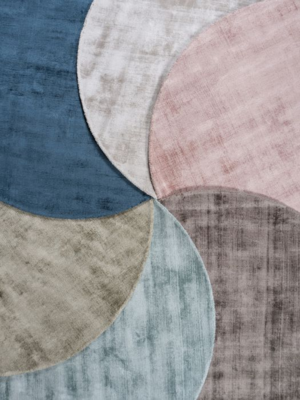 Vloerkleed Viscose - Dark Grey Rond