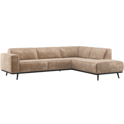 Statement hoekbank rechts chenille velvet terra