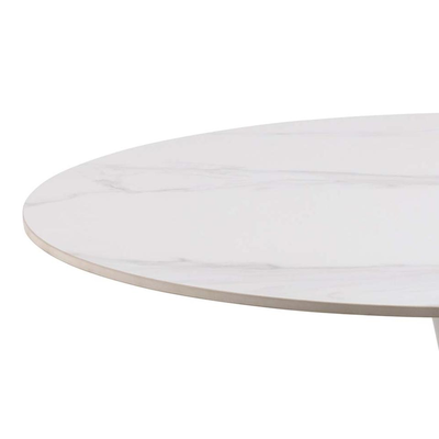 Marly ronde eettafel keramiek wit - Ø90x75 cm