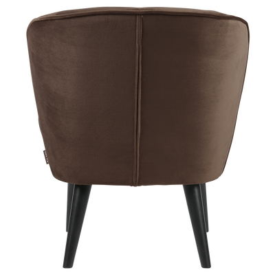 Sara fauteuil velvet donkerbruin [fsc]