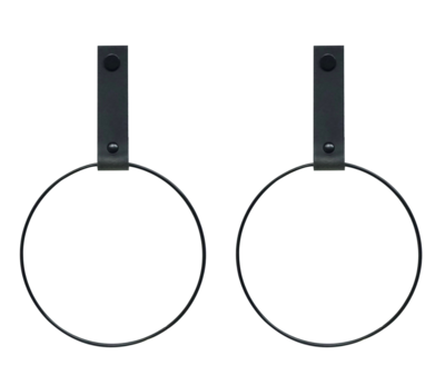 Leren handdoekring maat M (ring zwart)