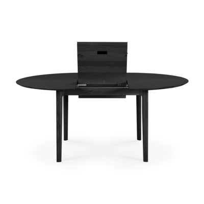 Ethnicraft - Tafel bok rond - uitschuifbaar - eiken/zwart eiken