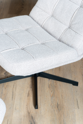 Fauteuil met hocker Aiden bouclé