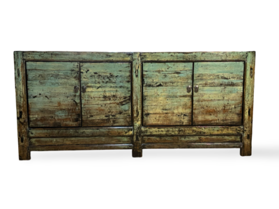 Dressoir 4 deurs blauw/groen lak