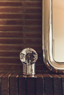 Retro ceramic clock chrome
