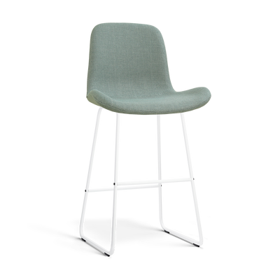 Barkruk Nino-Fé wit onderstel rib beige 75 cm