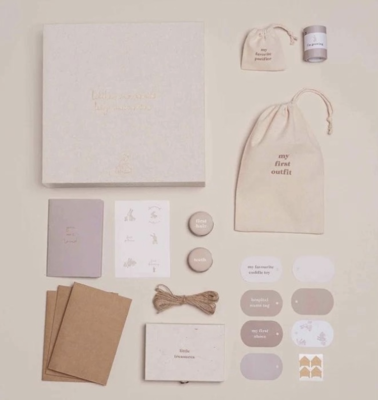 Baby Memory box beige linnen