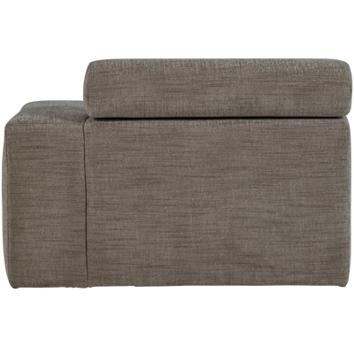 Novi chaise longue element arm rechts boucle karamelbruin