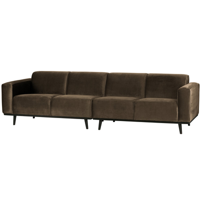 Statement 4-zits bank 280 cm chenille velvet perzikroze