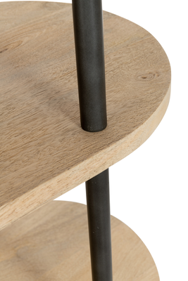 Rek Eli 5 planken mangohout/staal Naturel