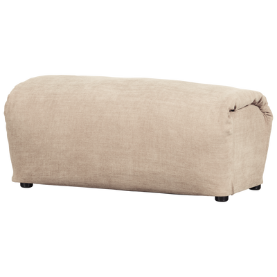 Baggy hocker geweven stof naturel melange