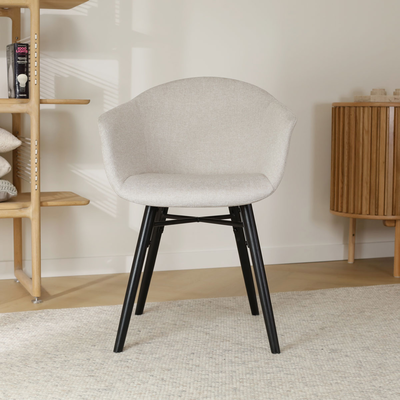 Eetkamerstoel Nena-Otis - zwart houten onderstel