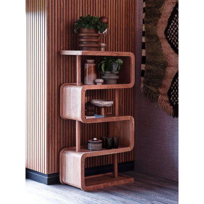 Rattle open kast hout naturel