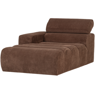 Novi chaise longue element arm links ribstof terra