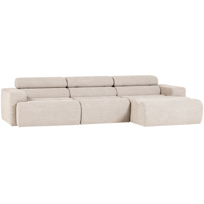 Novi chaise longue bank rechts donkerbruin melange
