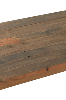 Eettafel verouderd hout bruin