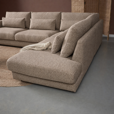 Hoekbank Lusaro Taupe Ottoman