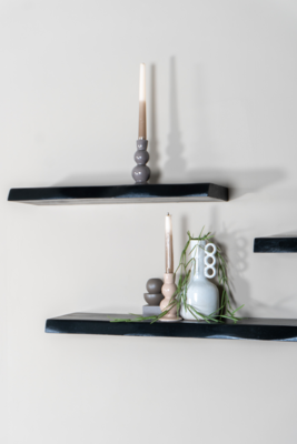 Wandplank Pure zwart mangohout