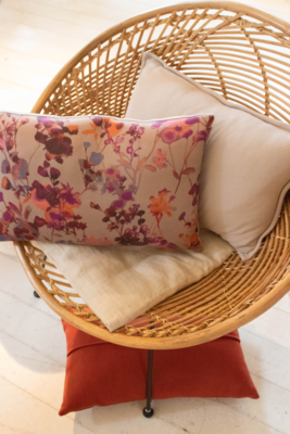 Kussen flower zand paars rechthoek
