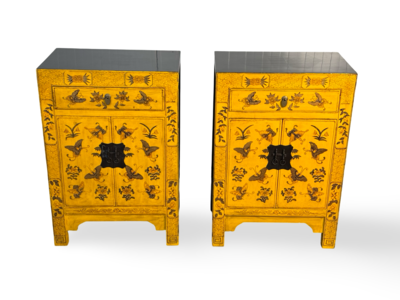 Nachtkast vlinder geel (set van 2)