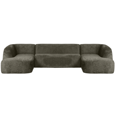 Sloping u-vorm bank off white melange