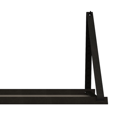 Stalen wandplank 98x20cm - incl. leren plankdragers