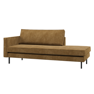Rodeo daybed rechts ribstof bruin