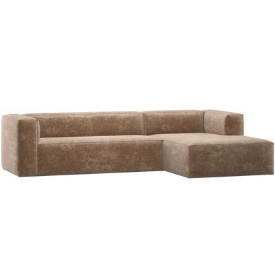 Bean hoekbank rechts chenille velvet taupe