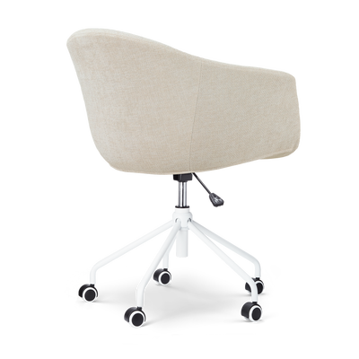 Nout-Otis bureaustoel wit onderstel - Gestoffeerde zitting met armleuningen