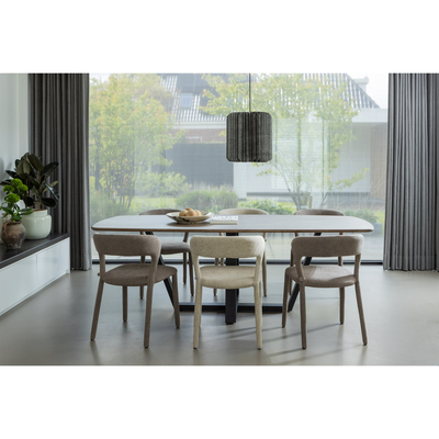 Noble eetkamerstoel leerlook zwart/grijs