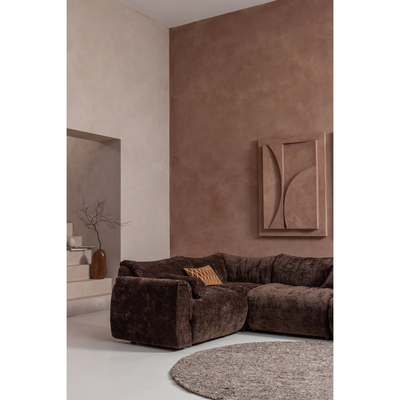 Baggy 1-zits element met arm links geweven chenille oudroze