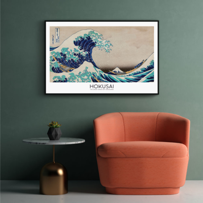 Walljar poster ingelijst - Katsushika Hokusai - The Great Wave
