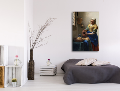 Canvas schilderij Melkmeisje van Vermeer