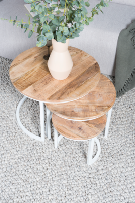 Salontafel Noor - set van 3 - wit