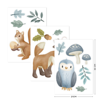 Muurstickers Forest Friends (A4)